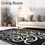 Dark Floral Tree Branch Medallion Rug