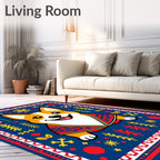 Cute Corgi In Festive Red Winter Rug