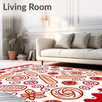 Red Tan Sweet Pastry Doodle Rug