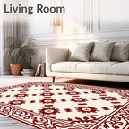 Crimson Bloom Border Ensemble Rug