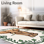 Brown Elephant Floral Vine Regal Rug