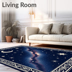 Cosmic Midnight Celestial Moon Starry Rug