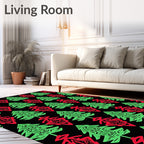 Retro Christmas Tree Repeating Pattern Rug