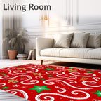 Whimsical Red Gingerbread Man Stars Rug