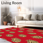 Crimson And Gold Feathered Fruit Rug