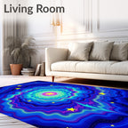 Cosmic Swirl Yellow Starry Night Rug
