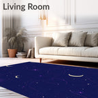 Deep Blue Constellation Moon Embrace Rug