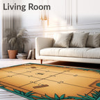Ancient Egyptian Hieroglyphic Grid Rug