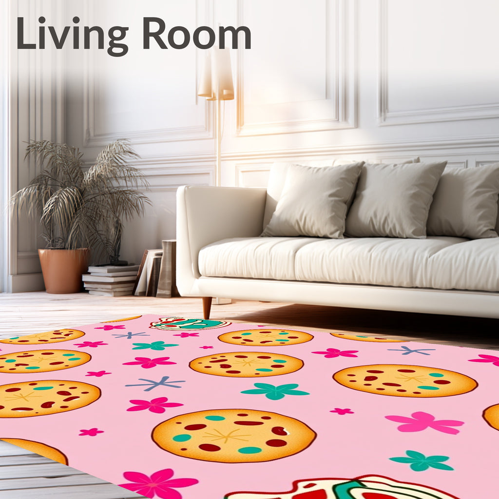 Pink Cookie Floral Sprinkle Accent Rug