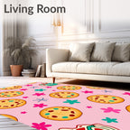 Pink Cookie Floral Sprinkle Accent Rug