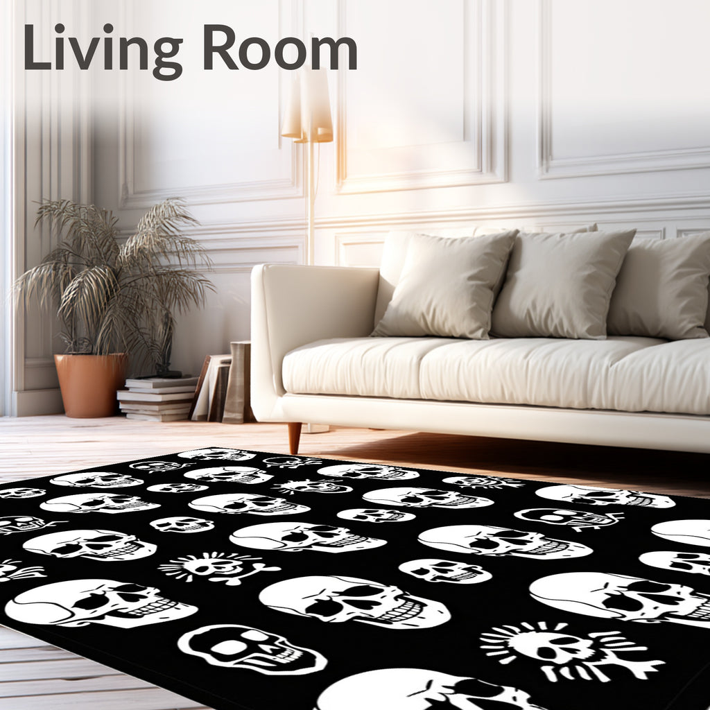 Enigmatic White Skulls Scatter Rug