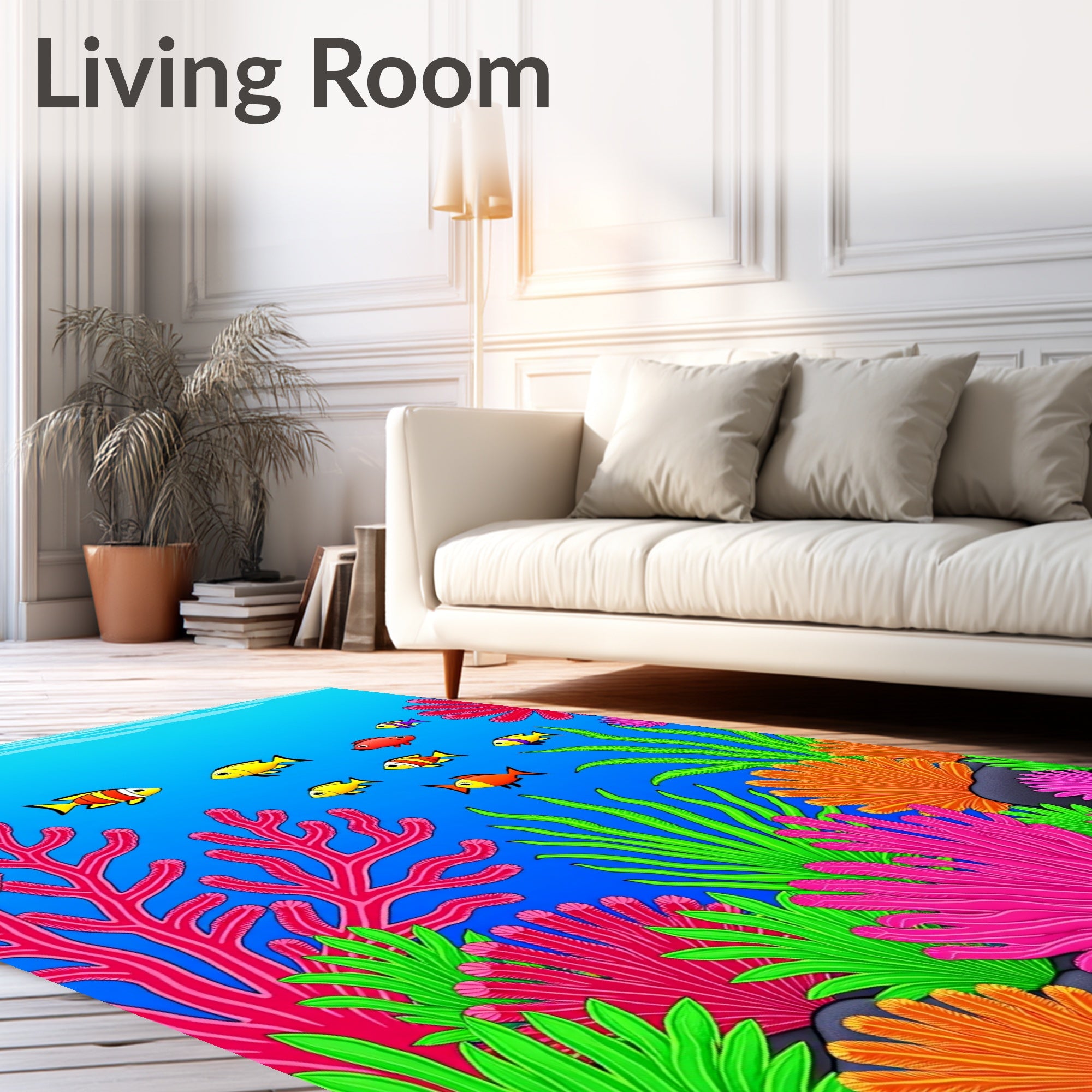 Coral Reef Fish Aquatic Scene Rug