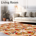 Whimsical Gingerbread Candy Cane Friends Rug