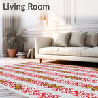 Gingerbread People Red Repeating Pattern Rug