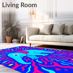 Blue Elephant Festive Streamers Rug