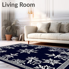 Midnight Snowflake Ornamental Frame Rug