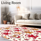 Whimsical Gingerbread Men Snowflakes Tree Rug