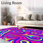 Vibrant Pink Swirls Abstract Rug