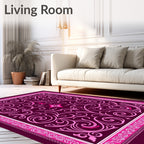 Plum Pink Paisley Flourish Medallion Rug