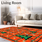Festive Tartan Christmas Trees Star Rug