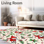 Whimsical Red Gnome Holiday Scatter Rug