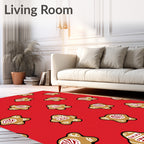 Festive Red Gingerbread Man Repeat Rug
