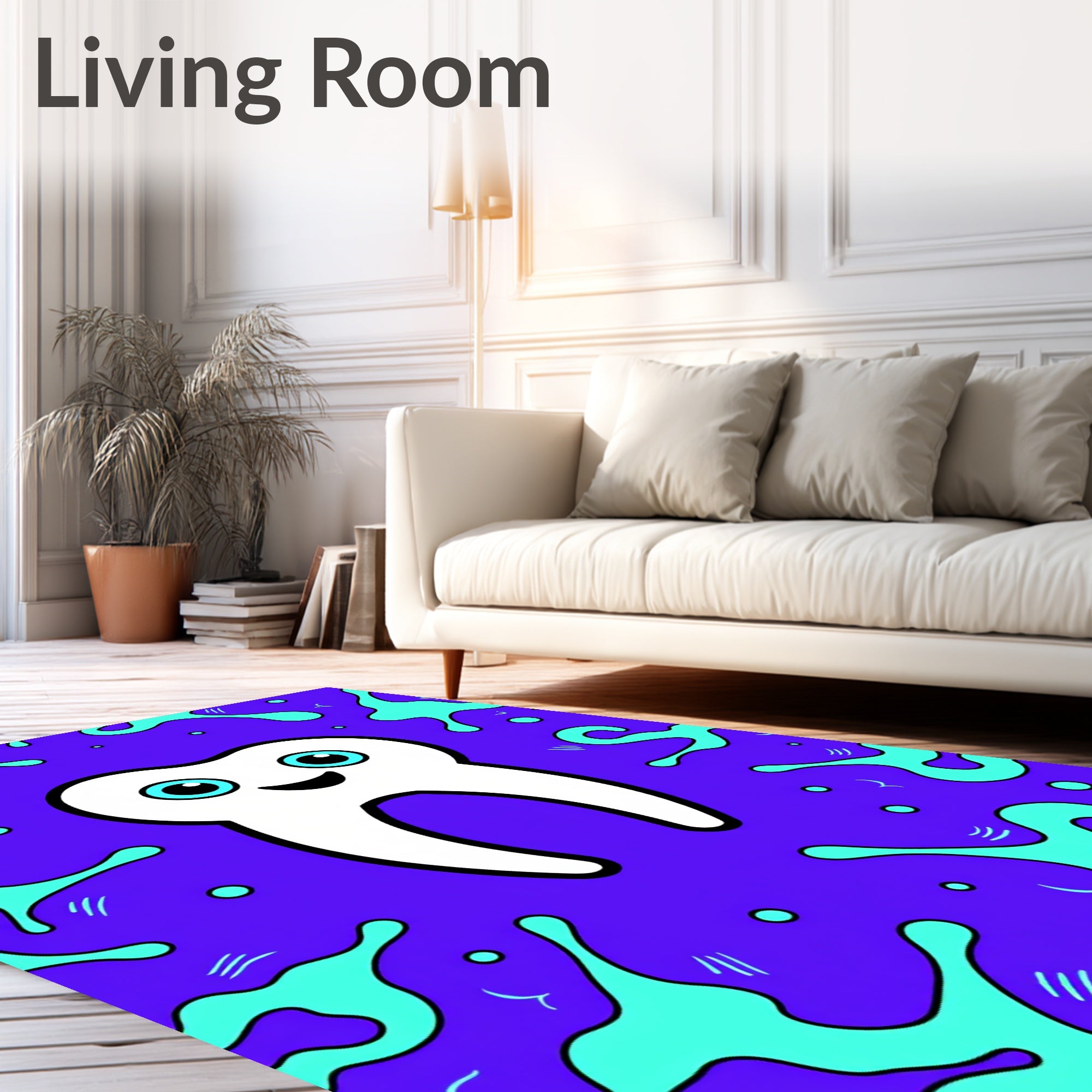 Happy Tooth Splash Purple Rug