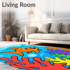 Happy Orange Fish Coral Reef Rug