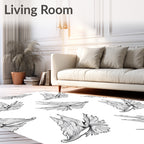 Monochromatic Wing Abstract Flowing Rug