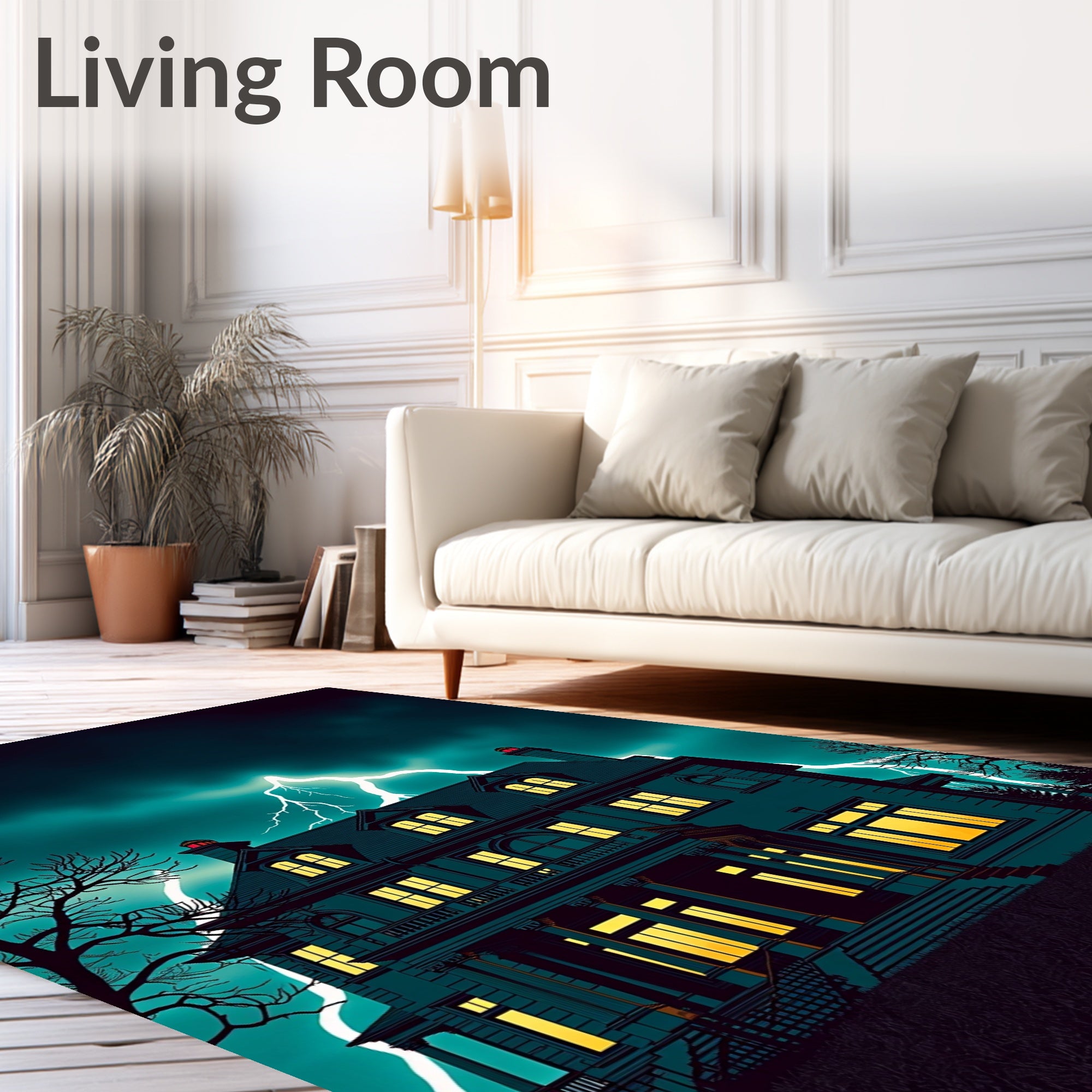 Haunted Mansion Lightning Bolt Night Rug