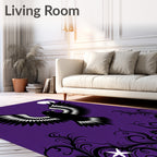 Purple Crow Moon Swirl Accent Rug
