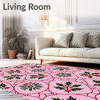 Pink Holly Berry Twig Arrangement Rug