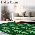 Elegant Emerald Green Christmas Tree Medallion Rug
