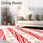 Crimson Red Candy Cane Swirls Rug