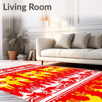 Red Yellow Festive Reindeer Woodland Rug