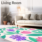 Pink Tulip Purple Hyacinth Garden Rug