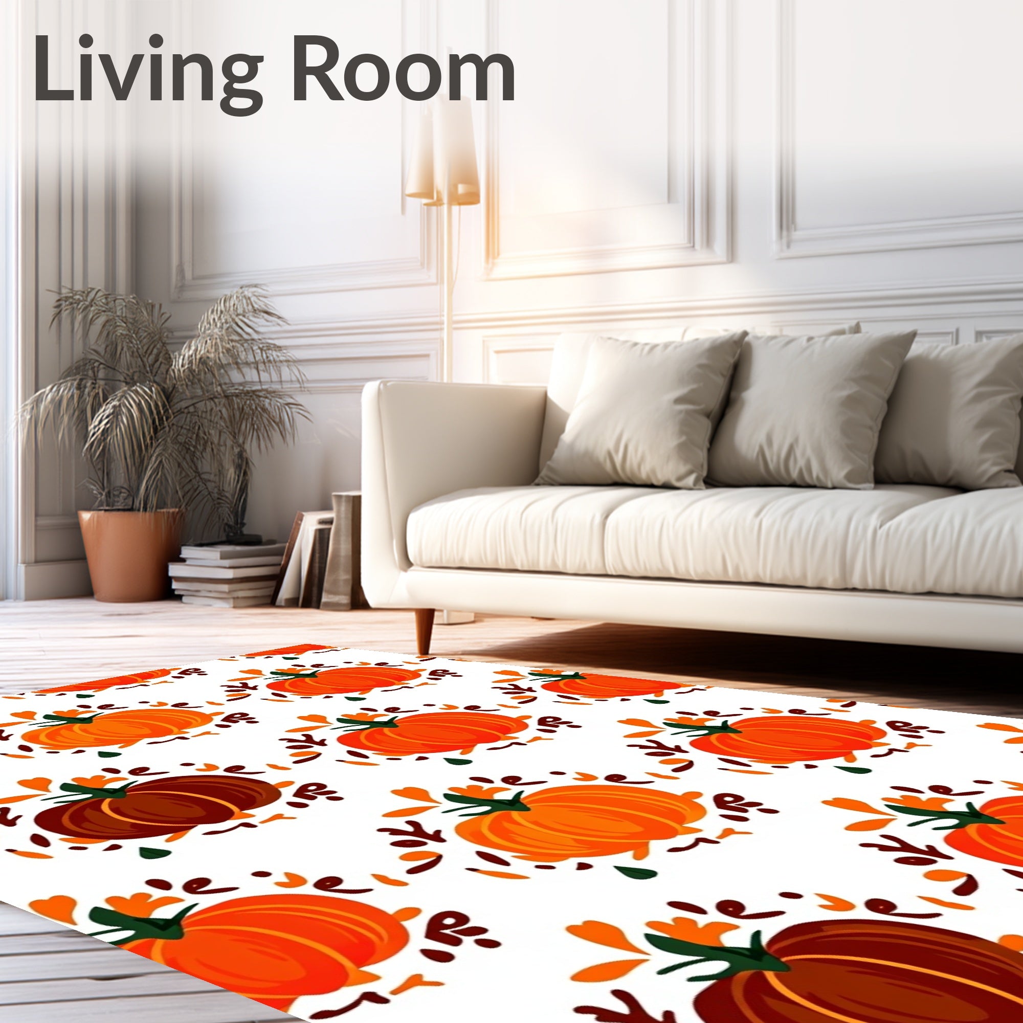 Autumn Harvest Pumpkin Garland Rug