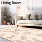 Crimson Wings and Feathers Snowflake Rug