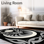 Dark Crescent Moon Wings Sun Rug