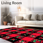 Red Black Buffalo Check Holly Sprigs Rug