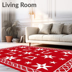 Vibrant Red Starburst Scatter Rug