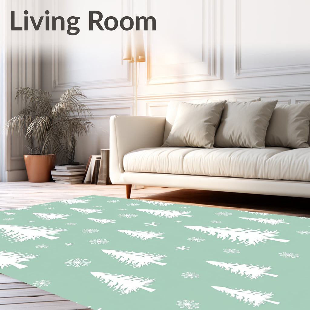 White Pine Forest Snowflake Repeat Rug