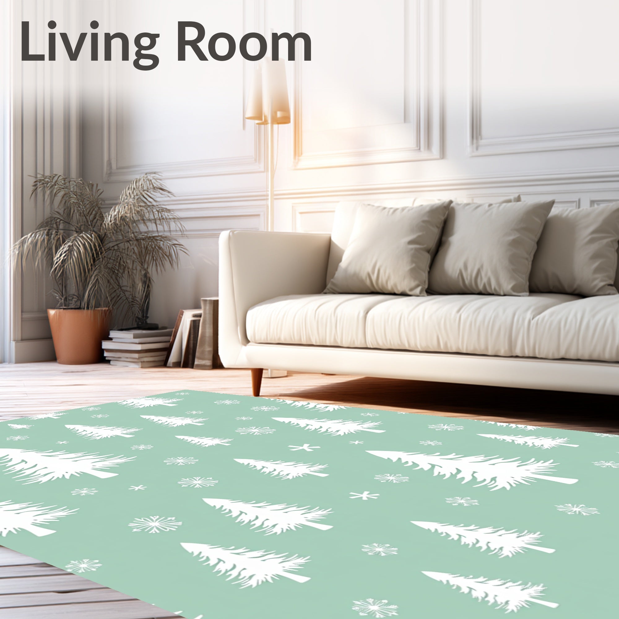 White Pine Forest Snowflake Repeat Rug