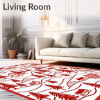 Scenic Red Village Evergreen Hills Rug