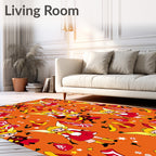 Whimsical Red Yellow Fairy Characters Rug