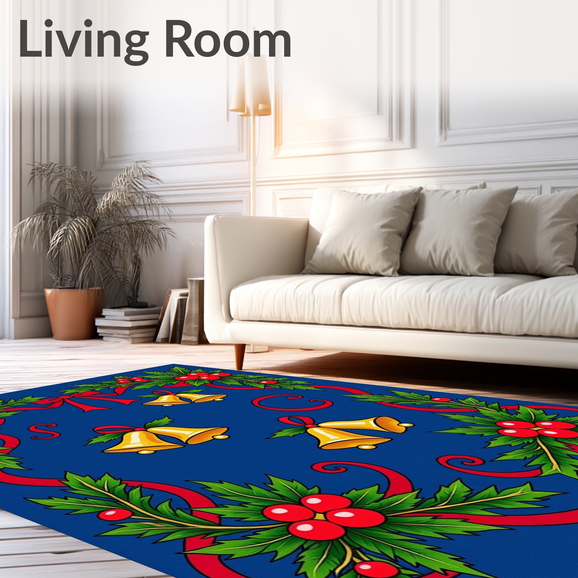 Golden Bells Holly Garland Rug