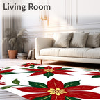 Red Poinssetia Garden Foliage Rug