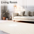 Cream Sunburst Rays Rug