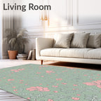 Vintage Pink Floral Vine Rug