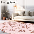 Rustic Brown Snowflake Cluster Background Rug